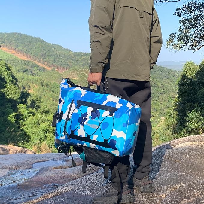 Waterproof Backpack for Men and Women - Roll-Top Floating Dry Bag Backpack for Kayaking, Rafting, Boating, Beach (Black)