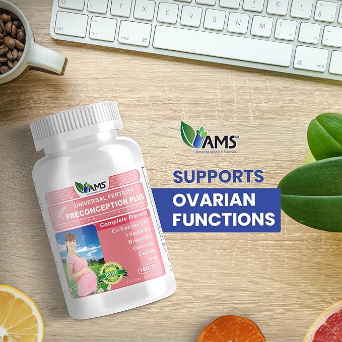 America Medic & Science Preconception Plus (180 Capsules) Conception and Fertility Supplement | Physician Formulated Pills to Support Conception | Prenatal Vitamins Best for Women Trying to Conceive