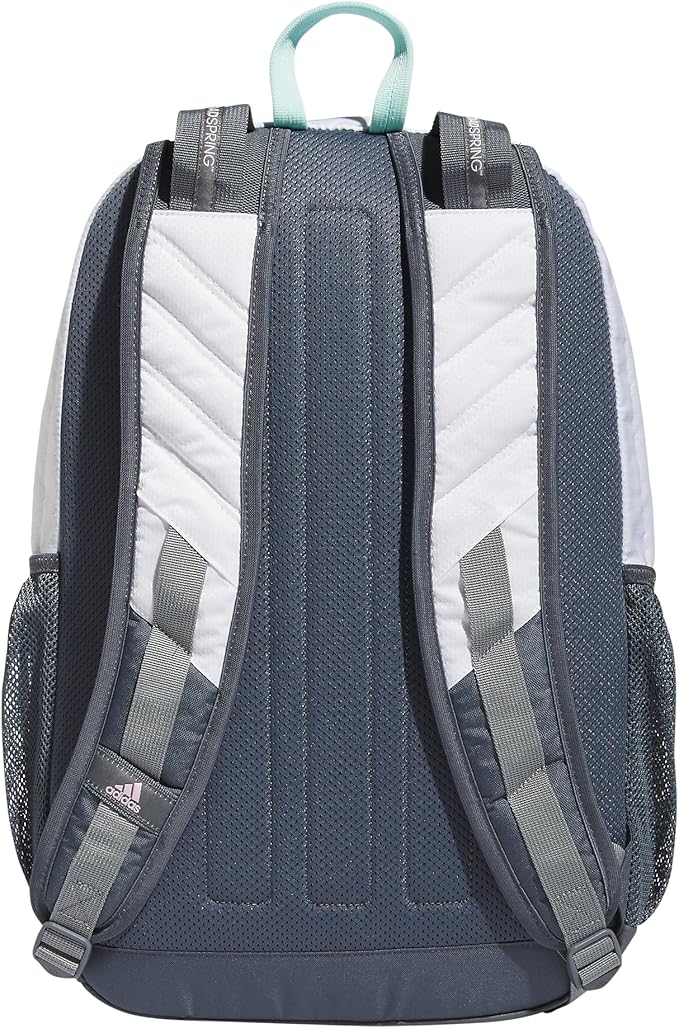 adidas Prime 6 Backpack, White/Orchid Fusion Purple/Semi Flash Aqua Blue, One Size