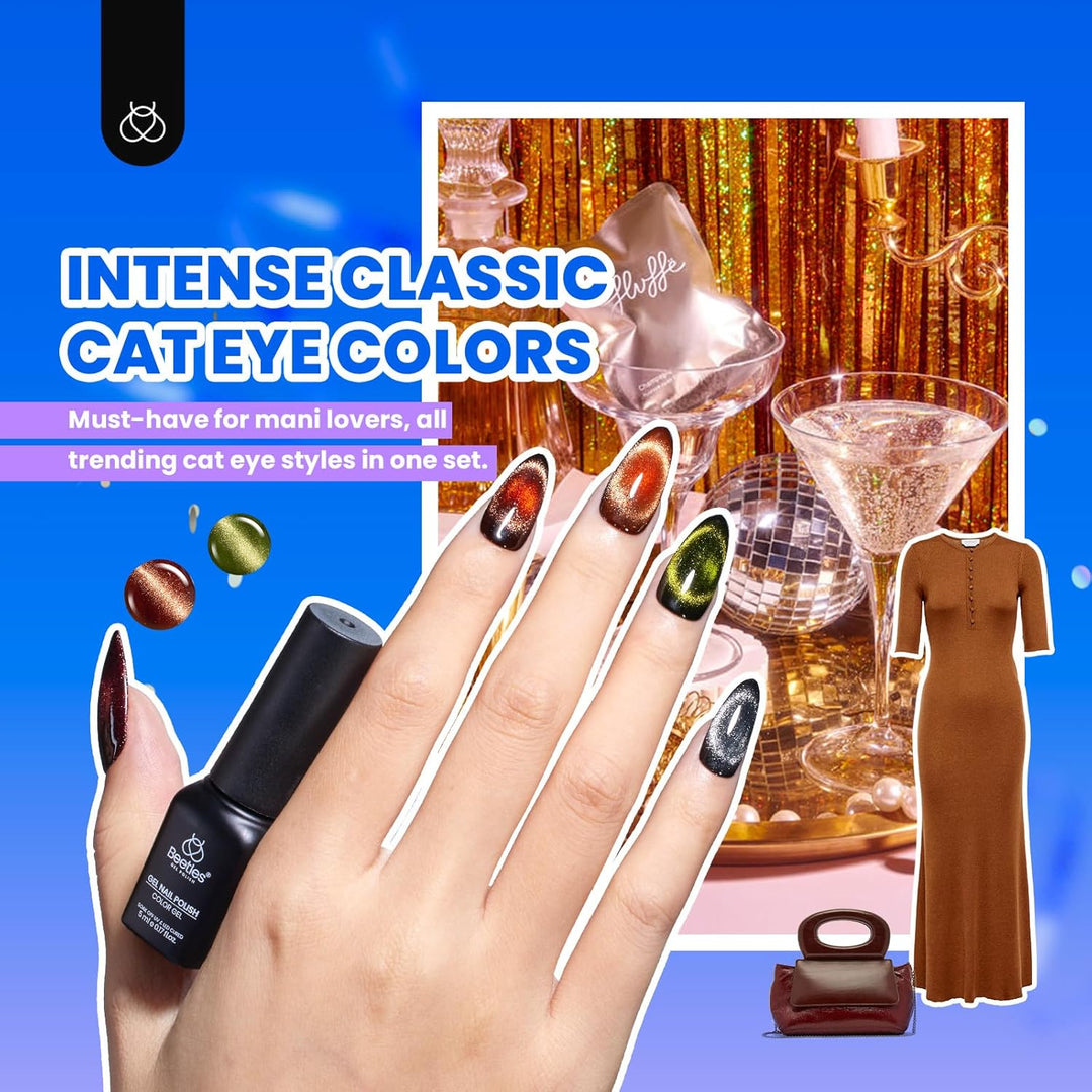 Beetles 23-Pc Glitter Gel Nail Polish Set | Brown, Pink, Blue, Green | UV Soak Off