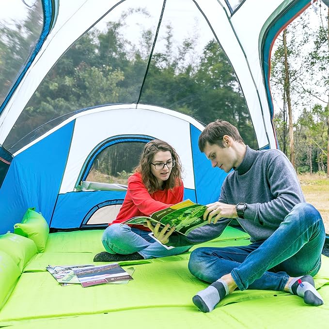 Tent for Family Camping Quick Setup, Instant Pop Up Dome Tents Outdoor 2-3 Person / 6 Person, with Water-Resistant Rainfly and Mesh Roofs & Door & Windows