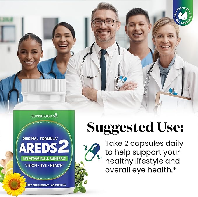 AREDS 2 Eye Vitamin & Mineral Supplement, Contains Lutein, Vitamin C, Zeaxanthin, Zinc & Vitamin E with Added Copper - 120 Count