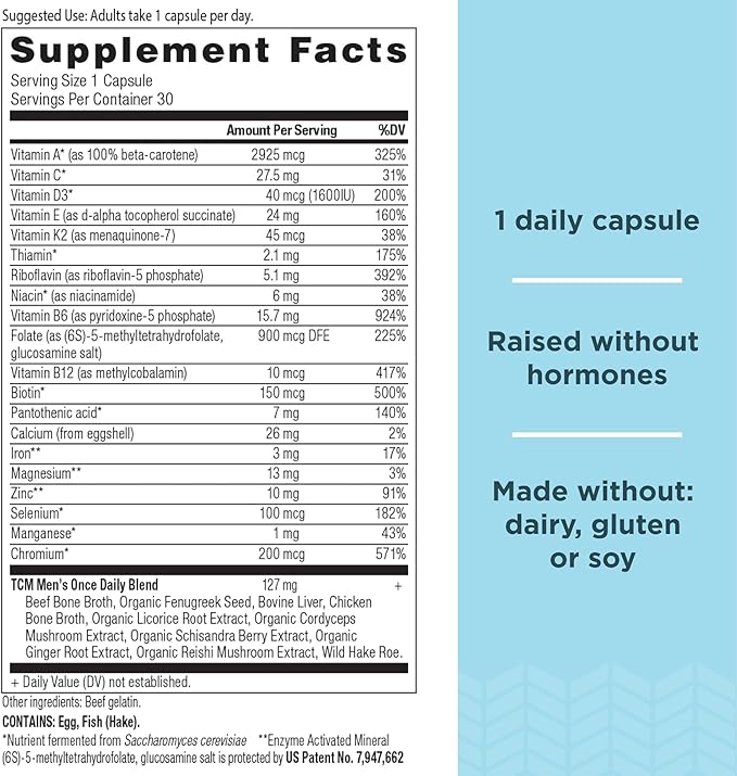 Ancient Nutrition Multivitamin for Men, Ancient Multi Men's Once Daily Vitamin Supplement 30 Ct, Vitamin A, Vitamin B and Vitamin K2, Fenugreek Seed, Supports Immune System, Paleo and Keto Friendly