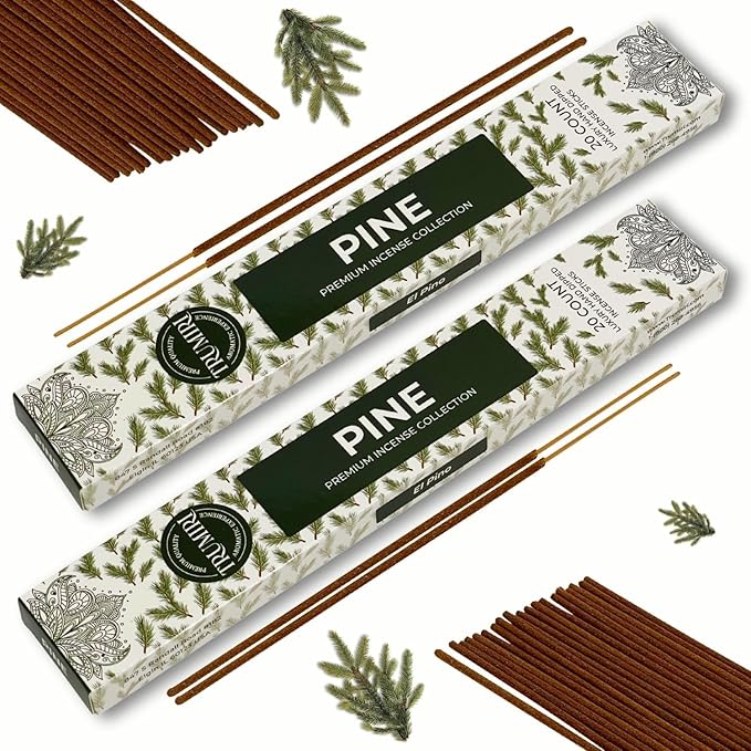 Pine Incense Sticks - Total 40 Insence-Sticks - Dual Pack of 20 Insense - Inciensos - Inscents - Natural Non Toxic Ingredients - Incents - Incence - Inscense - Insents