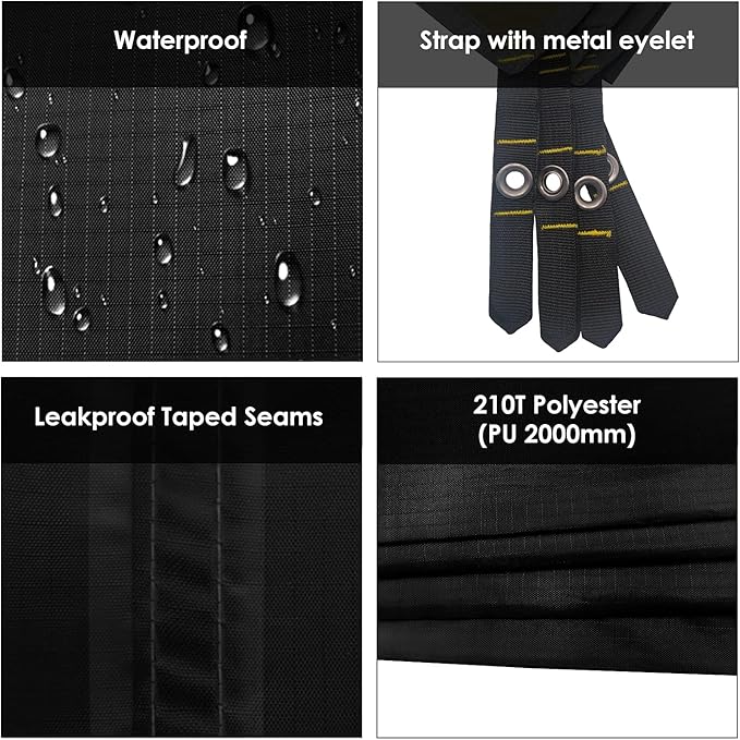 Gold Armour Tent Footprint, Camping Tarp Waterproof Ultralight - 84x60in | 84x84in | 84x96in | 82x106in | 120x108in | 120x120in | 120x144in Floor and Ground Tarps for Camping Hiking (Black 84x84in)