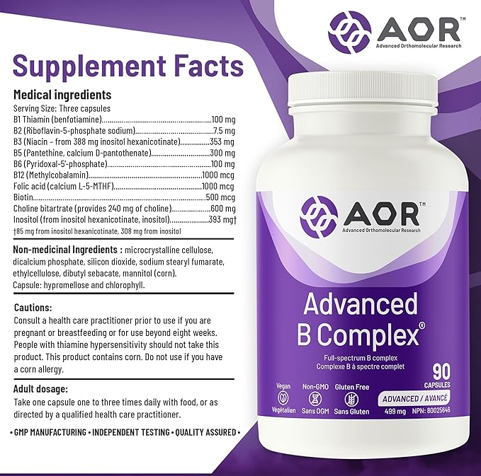 AOR Advanced B Complex, 90 CT