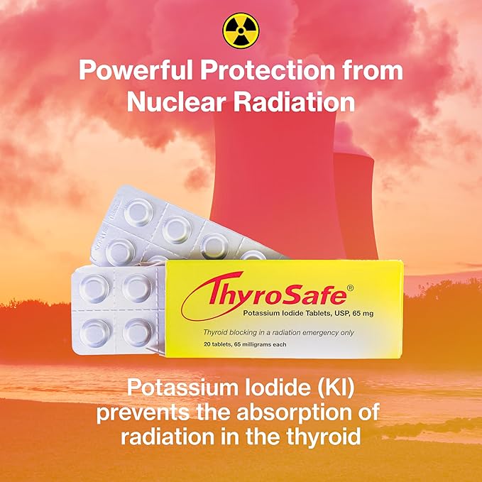 65mg Potassium Iodide Tablets (40 Pack) - Protects Your Thyroid from Nuclear Radiation Exposure