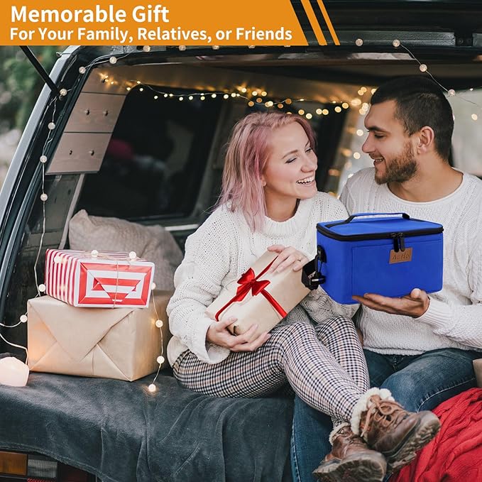 Aotto Portable Oven, Electric Lunch Box Food Heater - 12V/24V/110V 3-in-1 Car Food Warmer - Heated Lunch Box for Adults - Cook, Reheat & Keep Meals Warm for Car, Truck, Travel, Work, Home - Blue