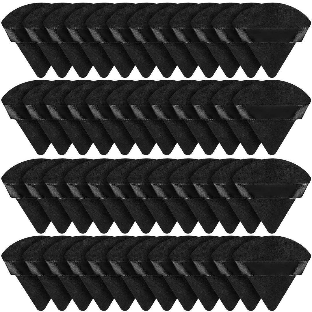 48 Pcs Velour Triangle Powder Puff Soft Velour Makeup Puff Velour Puffs for Face Powder Makeup Triangle Sponges for Wet and Dry