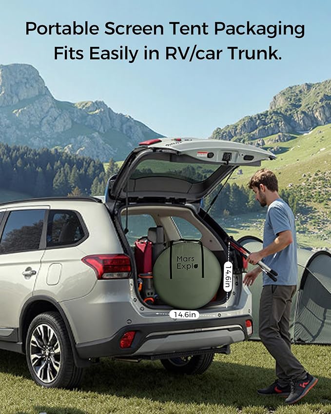 6x6 FT Pop-Up Screen House Tent, Portable Instant Screen Room Canopy with Mesh Doors and Carry Bag for Patio, Backyard, Deck, Camping, and Outdoor Activities,Bright Green