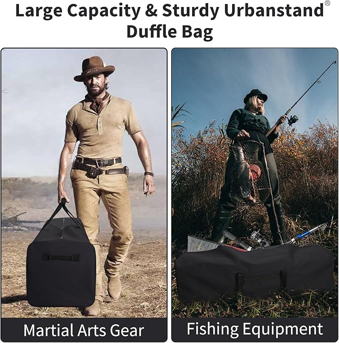 48 Inch Travel Duffle Bag Extra Large Sport Equipment Duffel Bags with 2-way Lockable Zippers (Black)