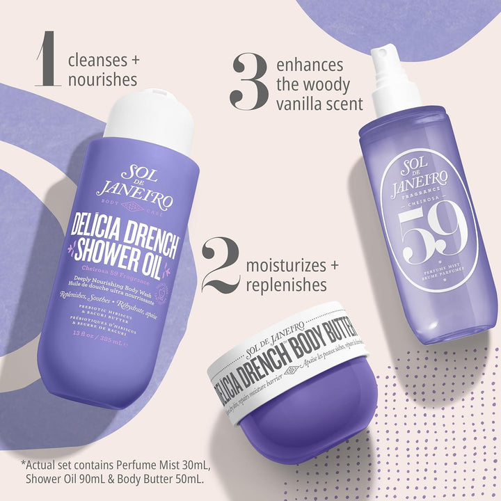 SOL DE JANEIRO Jet Set | Travel-Size Body Care Set | Tropical Fragrance