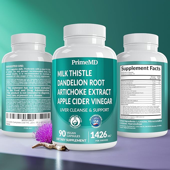 32-in-1 Liver Cleanse Detox and Repair with Milk Thistle, Silymarin, Artichoke Extract and Beetroot Powder for Liver Support - Liver Supplement with Active Liver Health Formula - 1426mg (90ct)