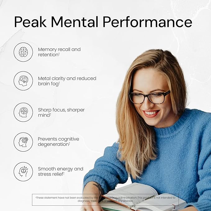 ACEWORKZ 10 Mushroom Complex Supplement - Lions Mane, Reishi and Cordyceps & More - Nootropic for Brain Health, Memory & Focus - Immunity & Energy (90 Capsules)