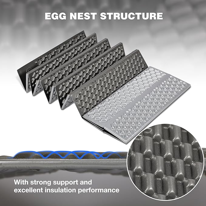 REDCAMP Foldable Foam Camping Pads for Sleeping, Waterproof Closed Cell Foam Camping Sleeping Pad - Ultra-Lightweight for Hiking & Backpacking, R-2.1 Insulated, Royal Blue/Grey/Green/Brown/Khaki