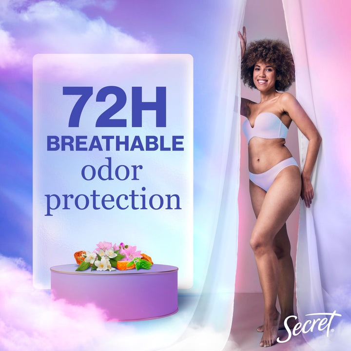 Secret Fresh Antiperspirant Deodorant for Women, 72hr Breathable Sweat & Odor Protection, Instant Freshness & Gentle, PH Balancing Minerals, Clear Gel, Mountain Air Scent, 2.6 oz
