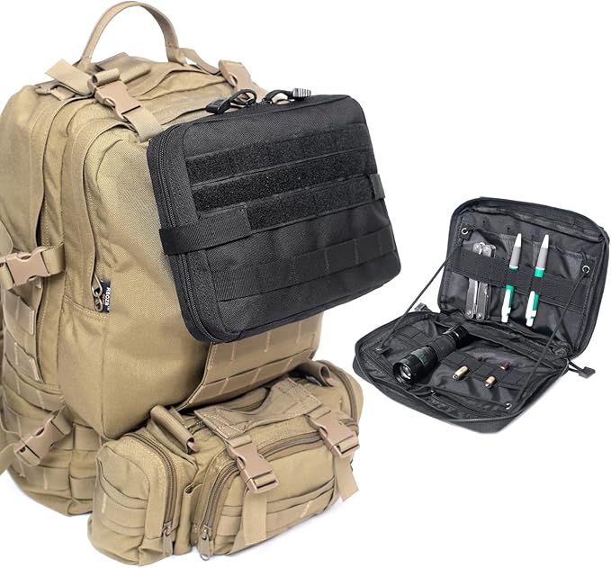 Azarxis Equipment Multi-Purpose Tactical EDC Admin MOLLE Pouch Utility Tools Bag Organizer Military Waist Belt Modular Attachment