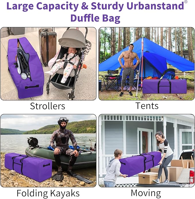 48 Inch Travel Duffle Bag Extra Large Sport Equipment Duffel Bags with 2-way Lockable Zippers Purple