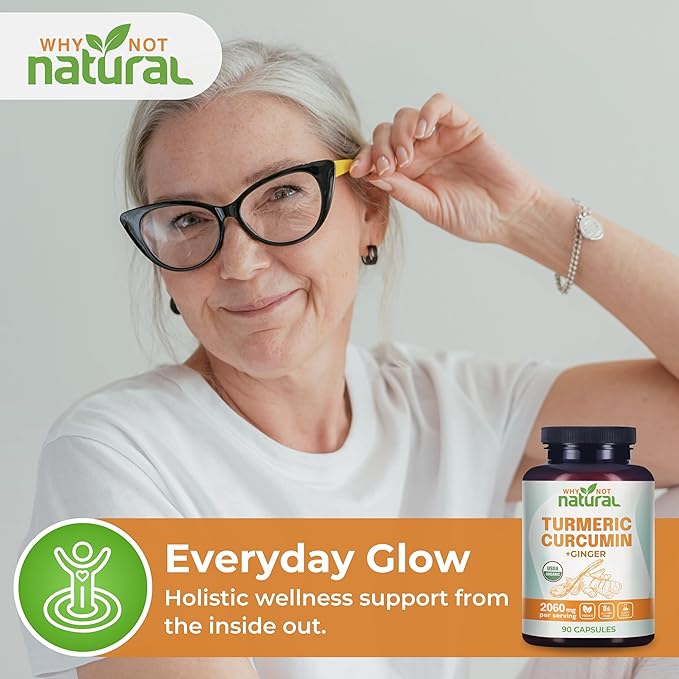 Organic Turmeric Curcumin Supplement in Capsules with Ginger and Black Pepper - Tumeric