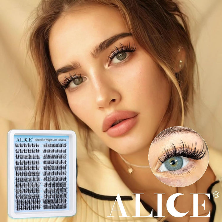 ALICE DIY Natural Lash Clusters | Wispy Anime Cat Eye | 10-16mm, 144 Pcs