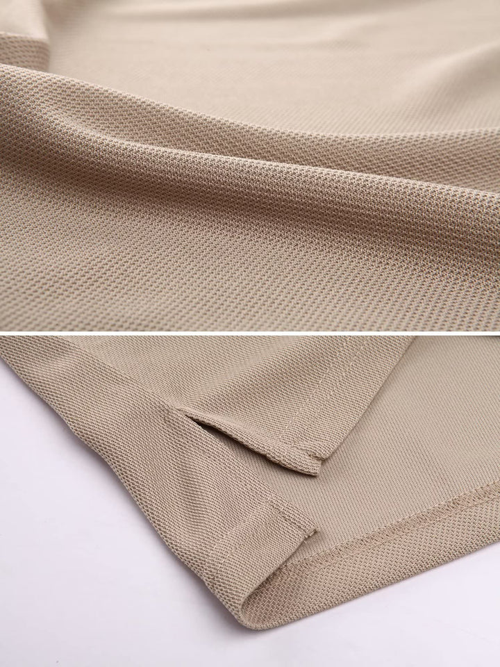 MAGCOMSEN Mens Tactical Polo Shirts Short Sleeve Outdoor Dry Fit Polo Shirt Work T Shirt Khaki S