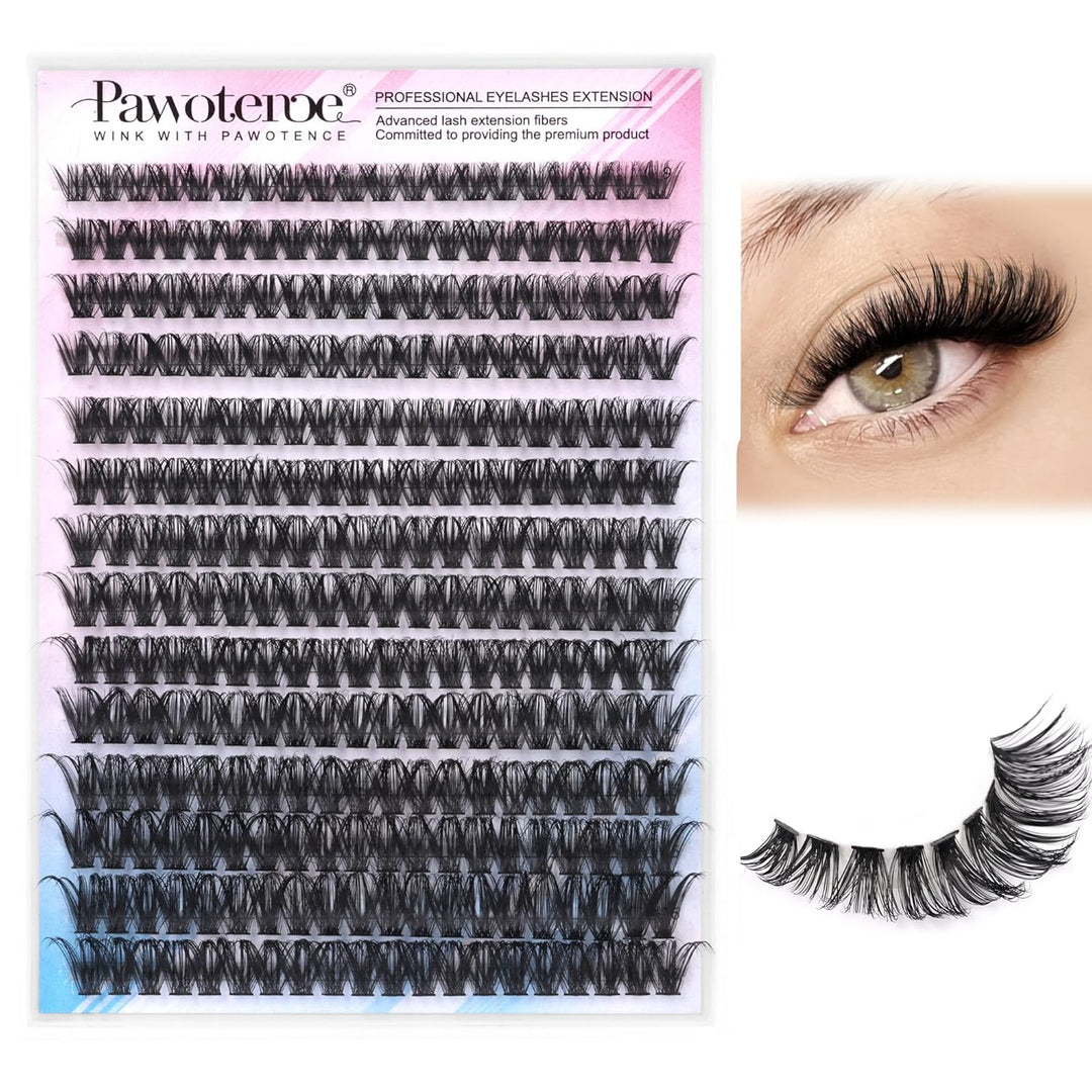 80D Full Volume Eyelash Clusters Kit | DIY Lash Extensions with Bond & Tweezers