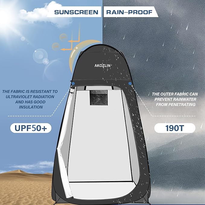 AKOZLIN Portable Pop Up Shower Tent Instant Privacy Dressing Changing Tent Outdoor Shower Room Camp Toilet Tent