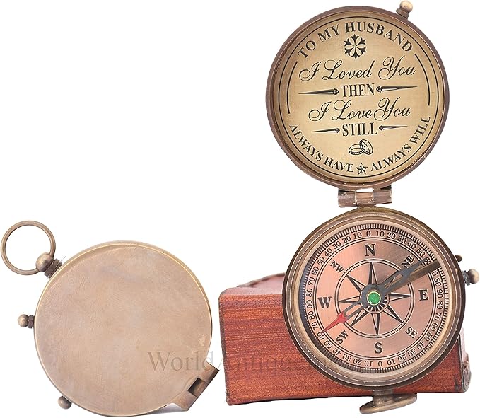 Engraved Compass, Gift for Husband,Anniversary,Wedding Gift for Him, Long Distance Boyfriend Gift, Fiance Gift I Miss You Long Distance Relationship Gift Boyfriend Gift