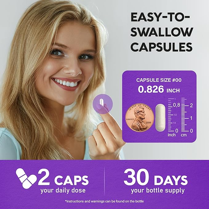 Biotin | Collagen | Keratin - Clinically Tested Supplement - Hair Growth Support, Skin & Nails - 25000 mcg Vitamins B2, B3, B6 & B7 + B1 & Hyaluronic Acid - Made in USA - Women & Men | 60 Capsules