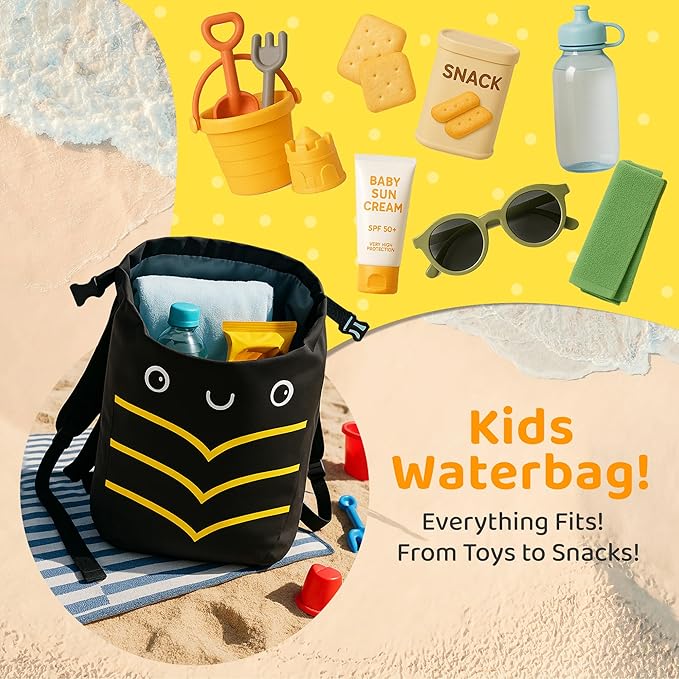 Kids Beach Bag Dry Bag Water Proof Resistent Travel Backpack Sacks for swimming Waterproof Backpack (Beetle, 5L)