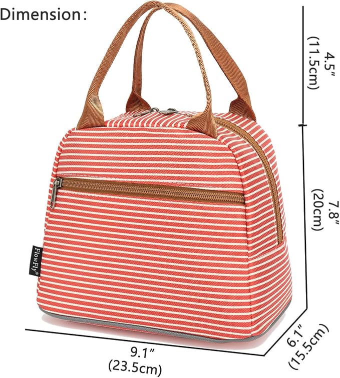 FlowFly Insulated Lunch Cooler Bag - Tote Bag Organizer for Women/Men, Red