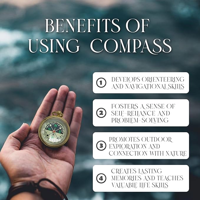 The Dream Chaser Compass in Wooden Box - 2025 Graduation Gifts for Him, College, High School, Birthday Gift Idea for Son, Boys, Daughter - Greeting Card Included, Inspirational, Motivational Present