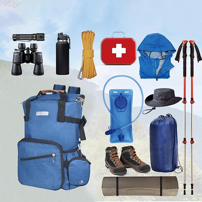 35L Foldable Waterproof Backpack For Outdoor Sports Travel Inside Wet Clothes Compartment Packable For Multiple