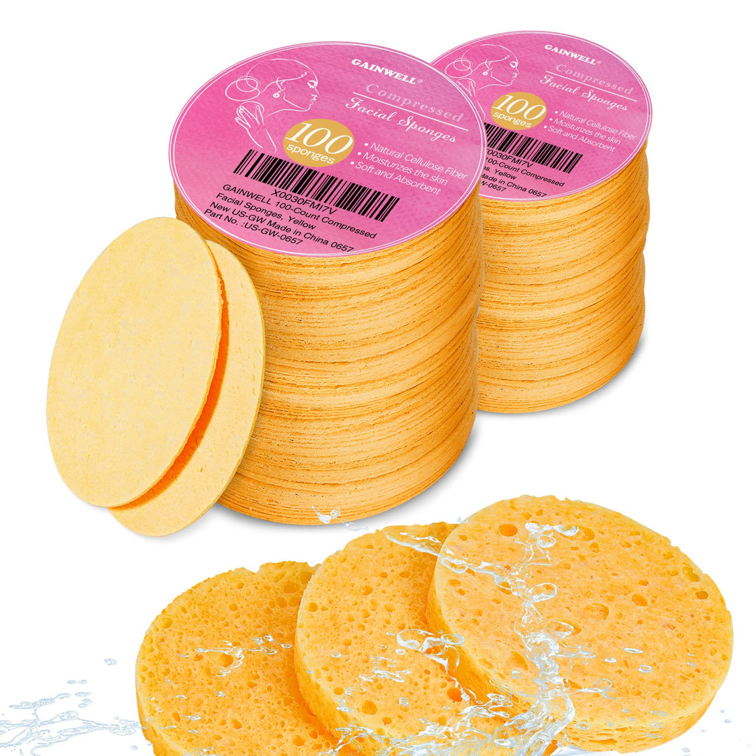 Gainwell 200Pcs Compressed Facial Sponges, Cleansing, For Personal Spa Esthetician Use