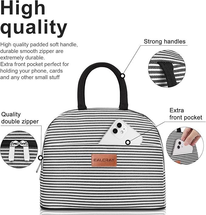 BALORAY Lunch Bag for Women Men Insulated Lunch Box for Adult Reusable Lunch Tote Bag for Work, Picnic or Travel