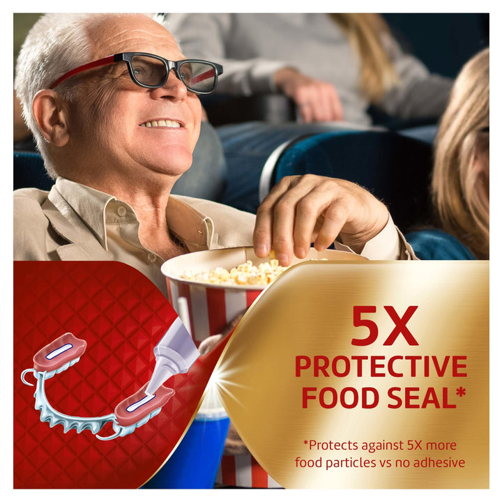 Super Poligrip Power Max Power Hold plus Seal Denture Adhesive Cream, Denture Cream for Secure Hold and Food Seal, Flavor Free - 2.2 oz