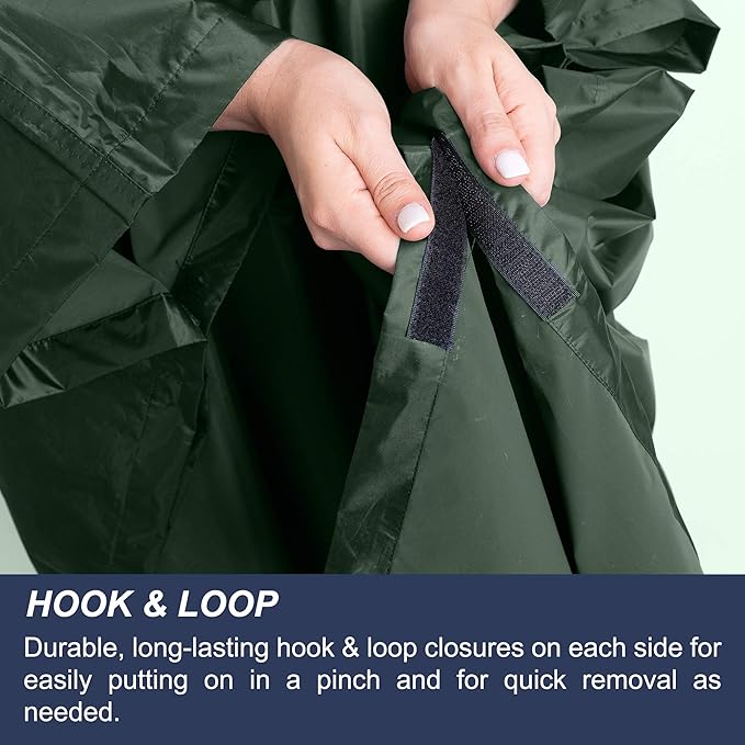 Heavy Duty Rain Poncho for Backpacking, Waterproof Lightweight for Adults, Military, Emergency, Camping, Men, Women