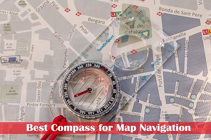 Orienteering Compass - Hiking Backpacking Compass | Advanced Scout Compass Camping and Navigation | Boy Scout Compass Kids - Children Compasses for Map Reading - Baseplate Compass Survival