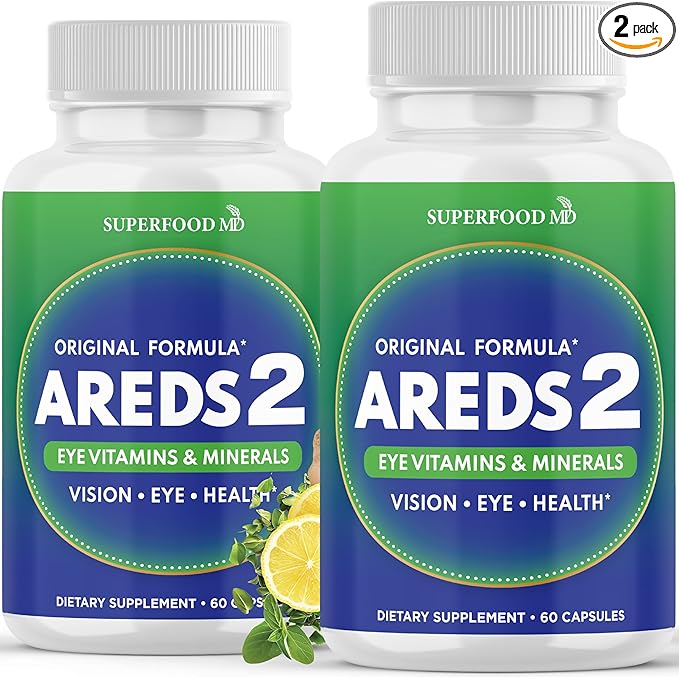 AREDS 2 Eye Vitamin & Mineral Supplement, Contains Lutein, Vitamin C, Zeaxanthin, Zinc & Vitamin E with Added Copper - 120 Count