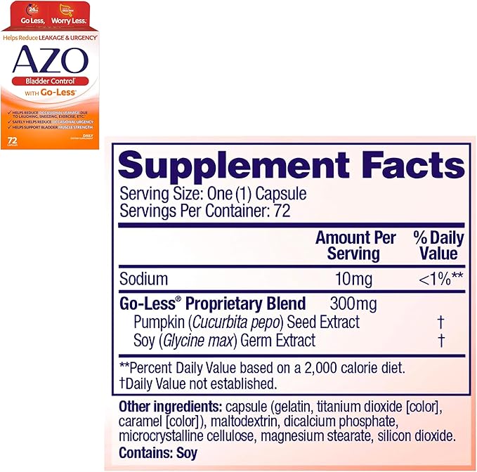 AZO Cranberry Pro Urinary Tract Health Supplement 600mg PACRAN, 1 Serving = More Than 1 Glass of Cranberry Juice 100 CT + Bladder Control with Go-Less Daily Supplement, 72 Count