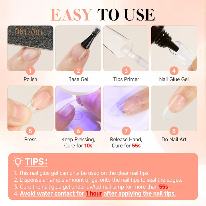 504Pcs Matte Soft Gel Toe Nail Tips | Full Cover for DIY Nail Extensions