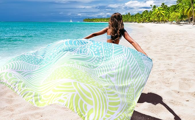 AISPARKY Beach Blanket Waterproof Sandproof, Oversized Large Beach Mat 79" X 83"/120"x108" for 1-8 Adults, Quick Drying&Compact&Lightweight, Picnic Mat Vacation Essentials for Beach Camping Travel