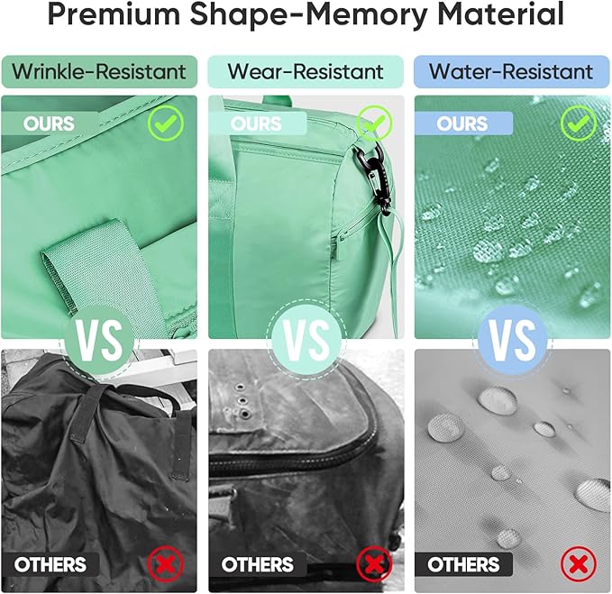 BALEINE Gym Bag for Women and Men, Duffel Bag for Sports, Gyms and Weekend Getaway, Waterproof Dufflebag with Shoe and Wet Clothes Compartments, Lightweight Carryon Gymbag (Green)