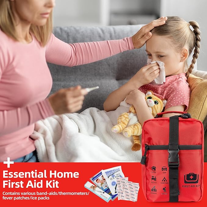 400pcs Large First Aid Kit, Premium Emergency Medical Kit with Basic First Aid Supplies, Ideal for Traveling, Outdoors, Climbing, Car, Camping, Emergency Preparedness