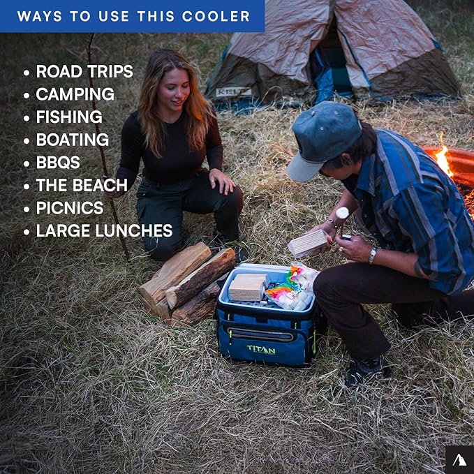 Arctic Zone Titan Deep Freeze Cooler - Zipperless Hardbody Cooler - Small & Large Capacity- Beach & Camping Cooler - Deep Freeze Insulation, HardBody Liner, and SmartShelf