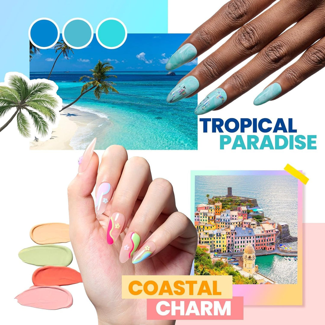 44-Piece Gel Nail Polish Kit | UV Light | 24 Colors | Base & Top Coats | Gifts for Women