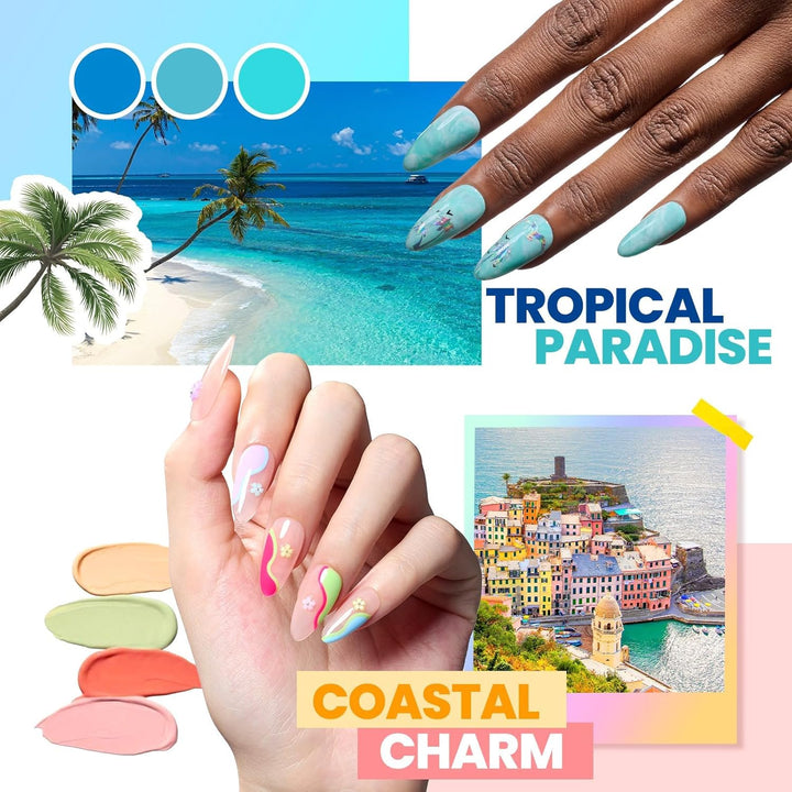 44-Piece Gel Nail Polish Kit | UV Light | 24 Colors | Base & Top Coats | Gifts for Women