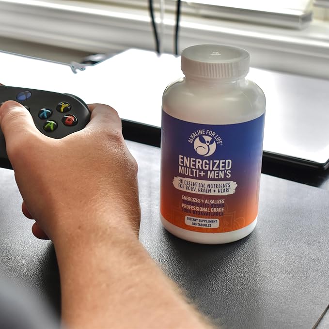 Energized Multi Men's Potent Multivitamin for Men 40 Fully Bioavailable Nutrients B Complex Vitamins for Men, Vitamin D, Vitamin C, Vitamin K, Zinc, Quercetin, Calcium, Magnesium - 180