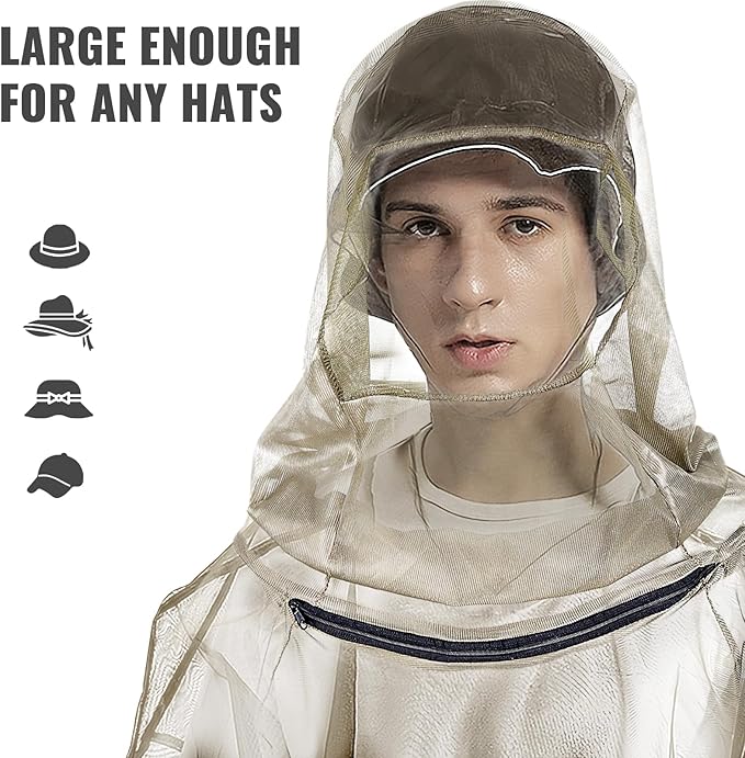 2/4pcs Mosquito Bug Suit for Men Women, Full Body Mosquito Net Suit Breathable Mesh Proof Clothing for Fishing, Hiking