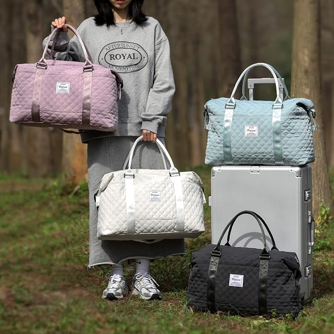 Travel Duffel Bag,Sports Tote Gym Bag,Shoulder Weekender Overnight Bag for Women